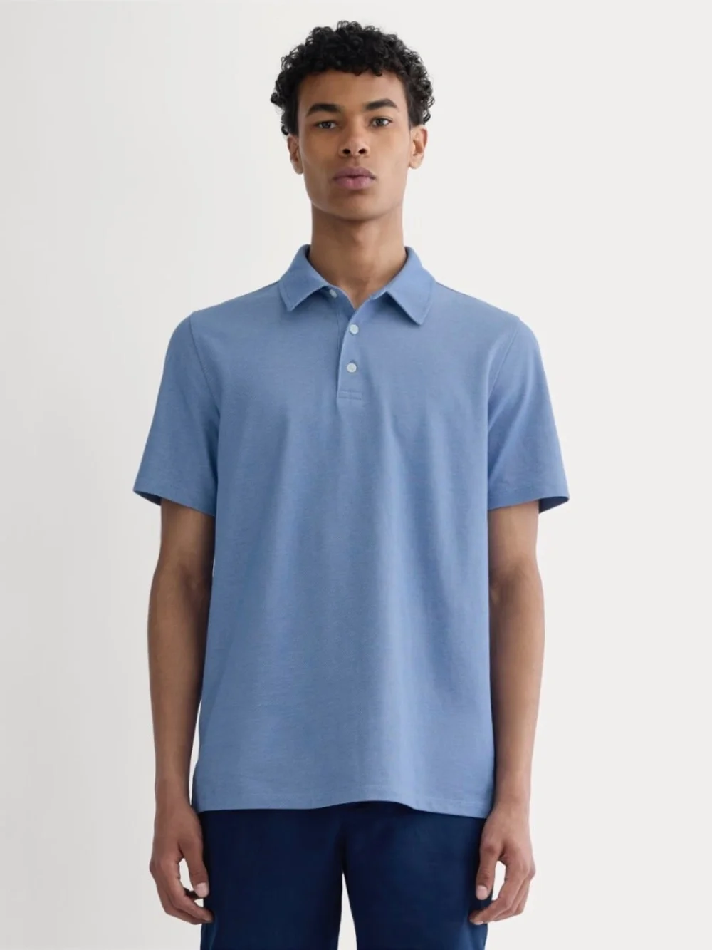 Everlane Men's Startup Polo T-Shirt in Chambray, Size 2XL, Cotton/Polyester - Picture 4 of 6